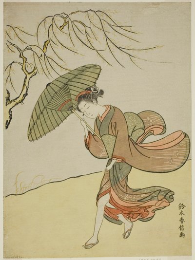 Una giornata ventosa da Suzuki Harunobu