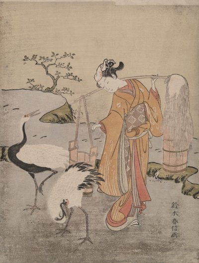 Raccogliendo acqua salata da Suzuki Harunobu