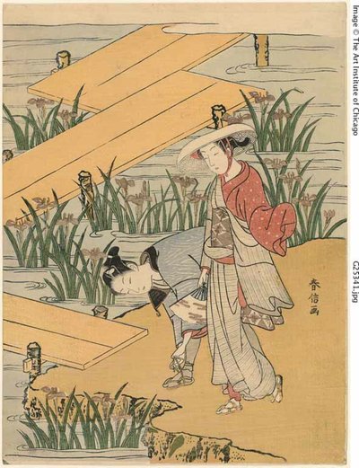 Ponte a Otto Tavole (parodia di "Racconti di Ise") da Suzuki Harunobu