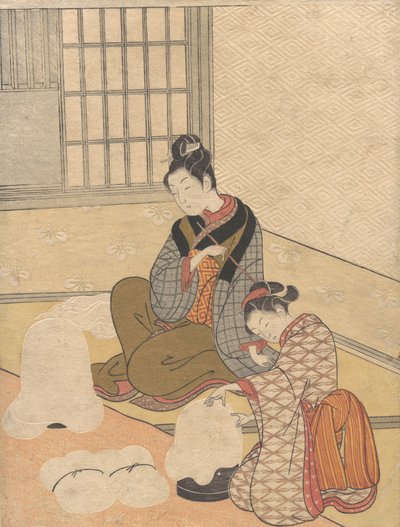 Neve serale sul Nurioke, dalla serie Otto vedute del salotto da Suzuki Harunobu