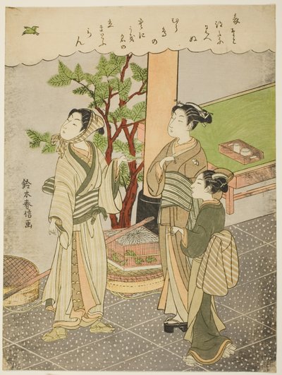 Liberazione di un uccello catturato da Suzuki Harunobu