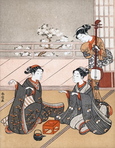 Ragazze che giocano a Ken, c1745-1770 da Suzuki Harunobu