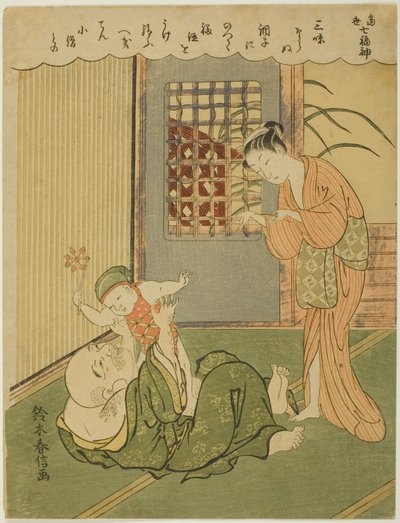 Hotei, dalla serie "Sette Dei della Fortuna nella Vita Moderna (Tosei Shichi-fukujin)" da Suzuki Harunobu