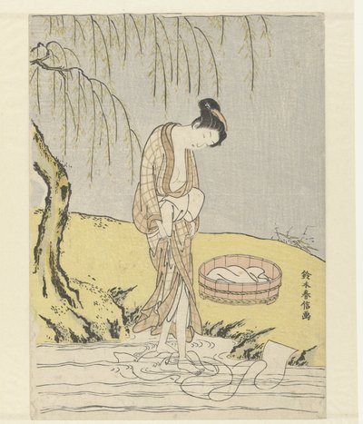 Donna che lava i panni da Suzuki Harunobu