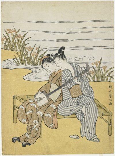 Amanti che suonano lo stesso shamisen come un Mitate dell