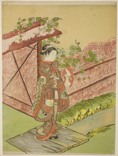 Incontro con il suo amante (parodia del capitolo Yugao del "Racconto di Genji") da Suzuki Harunobu