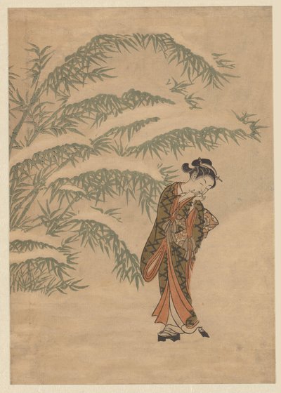 Ragazza e palla di neve da Suzuki Harunobu