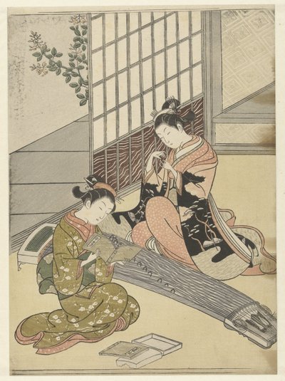 Oche che atterrano presso i ponti di koto da Suzuki Harunobu