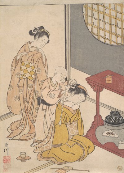 Pioggia Notturna al Doppio Ripiano, c.1766 da Suzuki Harunobu