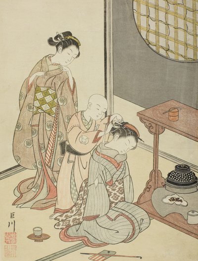 Pioggia notturna al chiosco del tè da Suzuki Harunobu