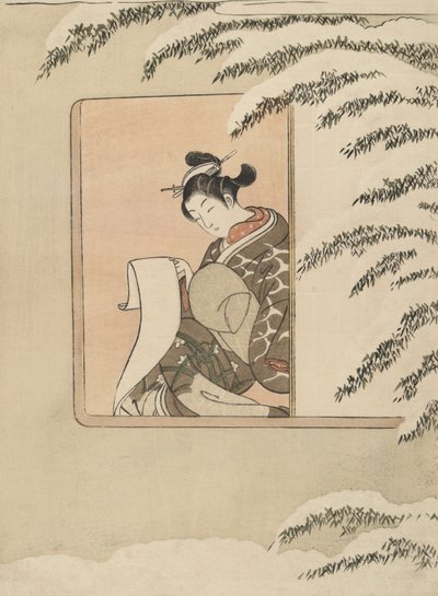 Parodia di Sun Kang, noto anche come Neve alla finestra da Suzuki Harunobu