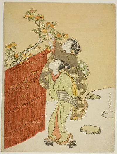 Raccolta di cachi da Suzuki Harunobu