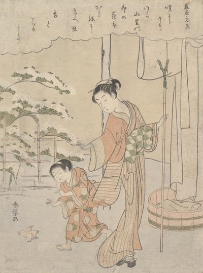 Poesia di Fujiwara no Motozane dalla serie Trenta-Six Poeti da Suzuki Harunobu