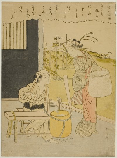 Poesia di Henjo Sojo, da una serie senza titolo di Trentasei poeti immortali da Suzuki Harunobu