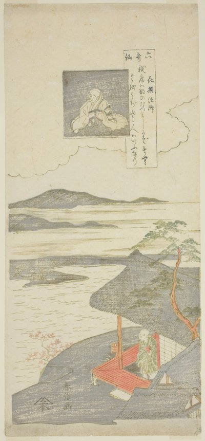 Poesia di Kisen Hoshi, dalla serie "Sei poeti famosi" da Suzuki Harunobu