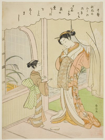 Poesia di Nakatsukasa, da una serie senza titolo di Trentasei Poeti Immortali da Suzuki Harunobu