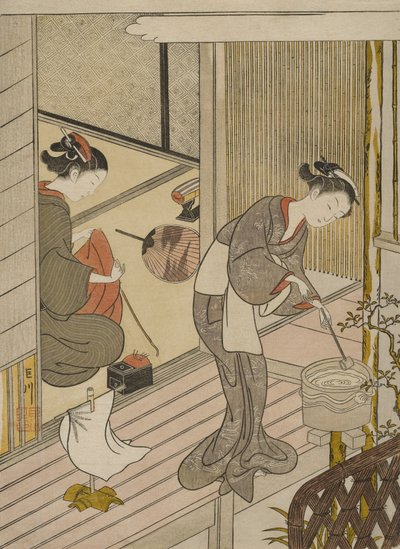Vele di ritorno del portasalviette da Suzuki Harunobu