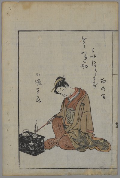 Bellezza seduta, periodo Edo da Suzuki Harunobu