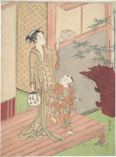 Le cavallette in gabbia da Suzuki Harunobu