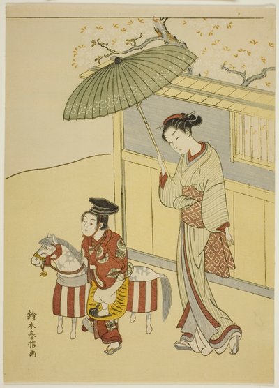 Il cavallo a dondolo da Suzuki Harunobu