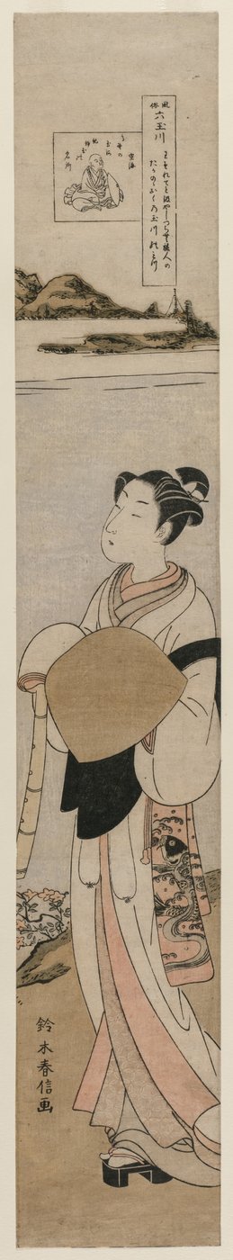 Il sacerdote Kukai presso il fiume Tama al Monte Koya (Dalla serie I sei fiumi Tama nella vita quotidiana) da Suzuki Harunobu