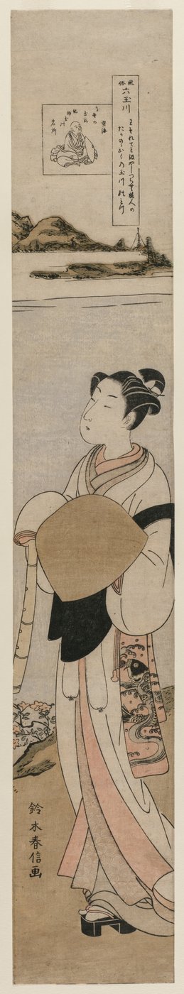 Il sacerdote Kukai presso il fiume Tama al Monte Koya da Suzuki Harunobu