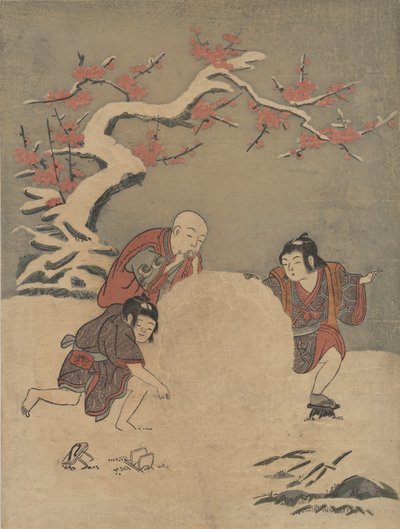 La palla di neve, 1770 da Suzuki Harunobu