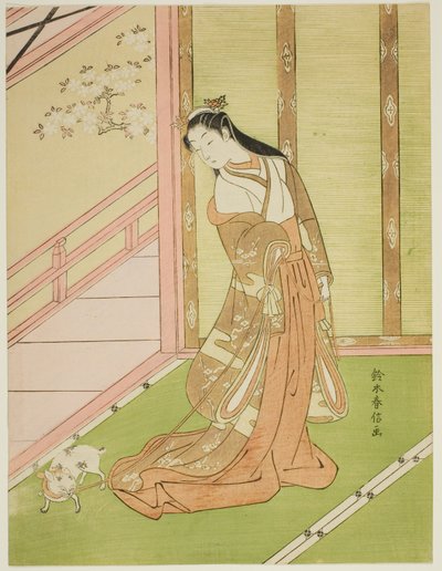 La Terza Principessa e il Suo Gatto Domestico da Suzuki Harunobu