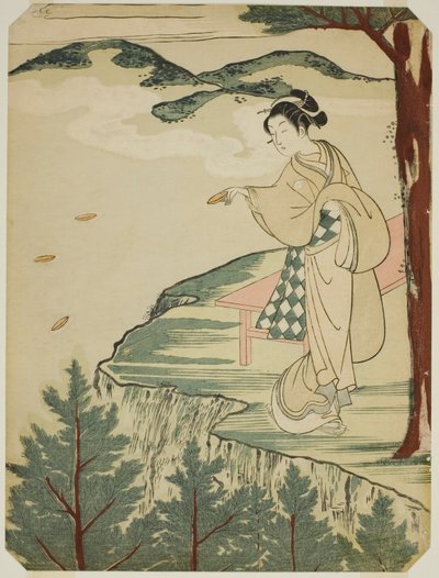 Lancio di piatti da una scogliera da Suzuki Harunobu
