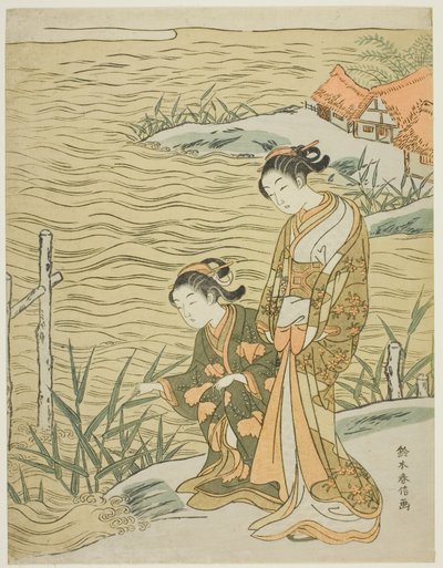 Due donne sulla riva da Suzuki Harunobu