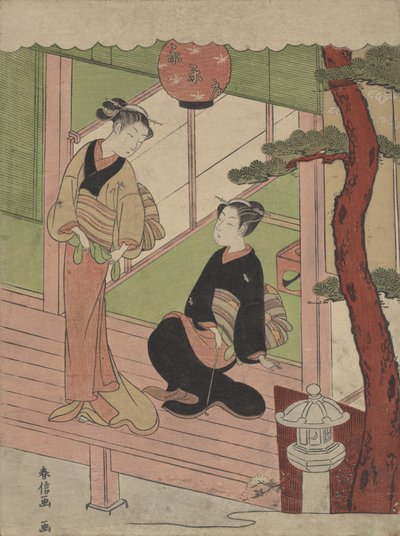 Due giovani donne su una veranda, ca. 1766-70 da Suzuki Harunobu