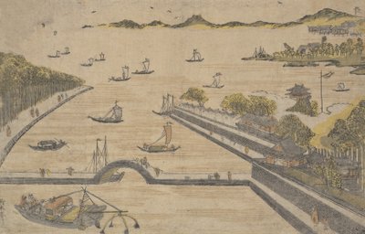 Veduta di Fukagawa, Edo, ca. 1764 da Suzuki Harunobu