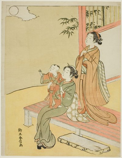 Osservando la Luna da Suzuki Harunobu