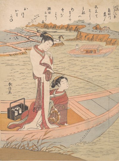 Oche Selvatiche che Volano sul Fiume Sumida da Suzuki Harunobu