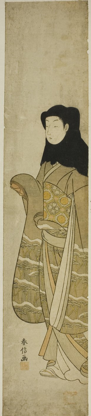 Donna con cappuccio nero da Suzuki Harunobu