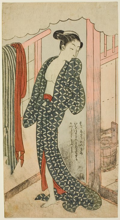 Donna in una casa da bagno da Suzuki Harunobu