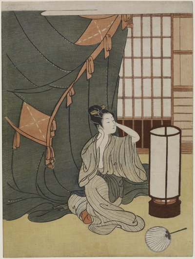 Giovane Donna fuori da una Zanzariera, dopo il 1766 da Suzuki Harunobu