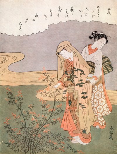 Giovane signora e cameriera da Suzuki Harunobu
