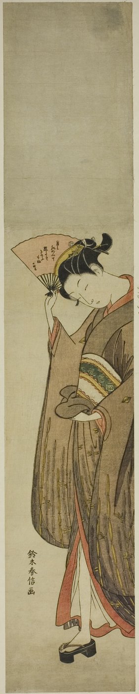 Giovane donna con ventaglio da Suzuki Harunobu