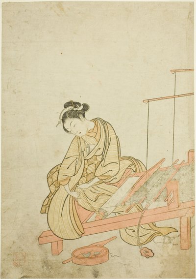 Giovane donna al telaio da Suzuki Harunobu