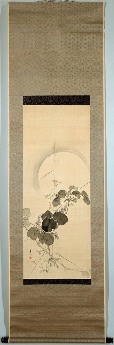 Erbe autunnali alla luna piena da Suzuki Kason