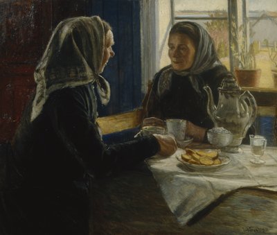 Due donne che bevono caffè da Sven Jorgensen