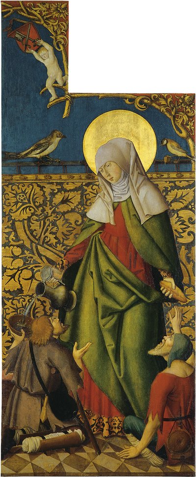 Santa Elisabetta con due mendicanti da Swabian master