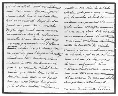 Lettera di Hans Axel von Fersen a Maria Antonietta da Swedish School