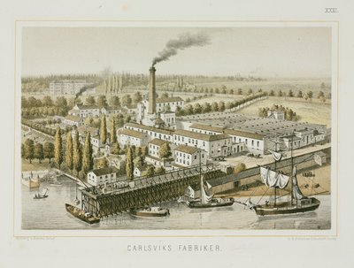 Fabbrica tessile, Carlsviks, Stoccolma, Svezia, c.1840 da Swedish School