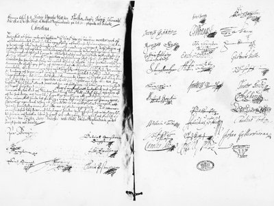 Dichiarazione di abdicazione di Cristina, regina di Svezia, 1654 da Swedish School