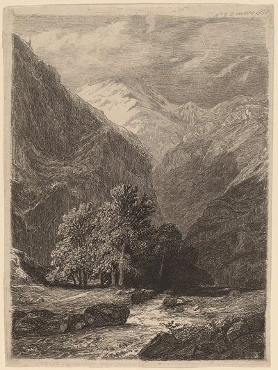 Paesaggio Montuoso da Swiss 19th Century