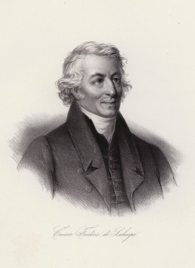 Frederic-Cesar de La Harpe, leader politico svizzero e insegnante personale di Alessandro I di Russia (incisione) da Swiss School
