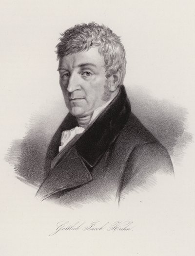 Gottlieb Jakob Kuhn, folklorista e poeta svizzero (incisione) da Swiss School