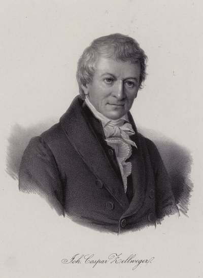 Johann Caspar Zellweger, imprenditore tessile e filantropo svizzero (incisione) da Swiss School